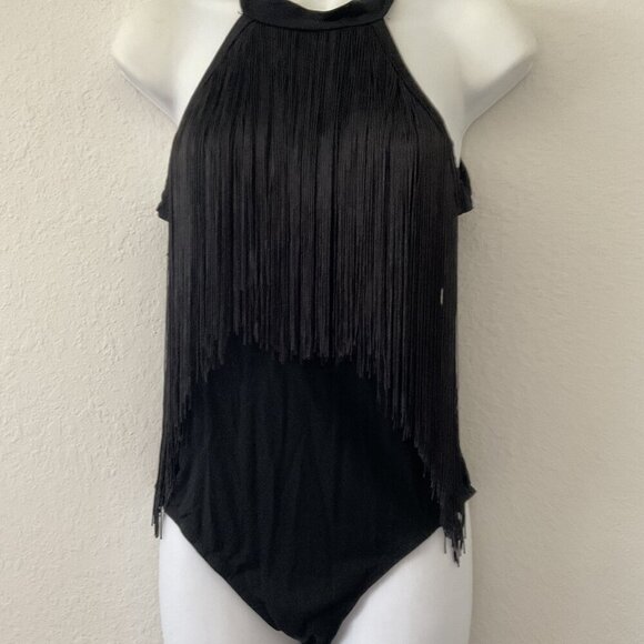 NEW FRINGE WESTERN HALTER CAMI BOHO BODYSUIT TOP COSTUME COSPLAY - Picture 9 of 14